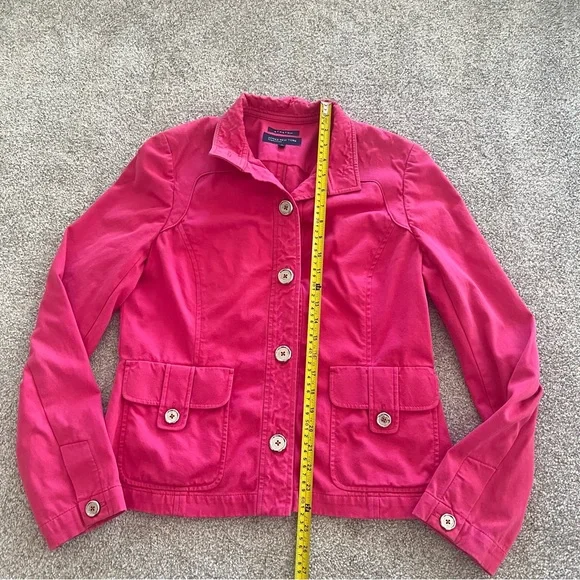 Jones New York Stretch Hot Pink Button Up Jacket w Front Pockets - Picture 8 of 10